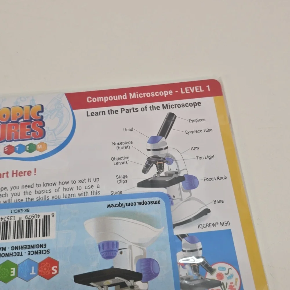 IQCrew - Microscope Experiment & Activity Cards for Kids & Students - Microsc...